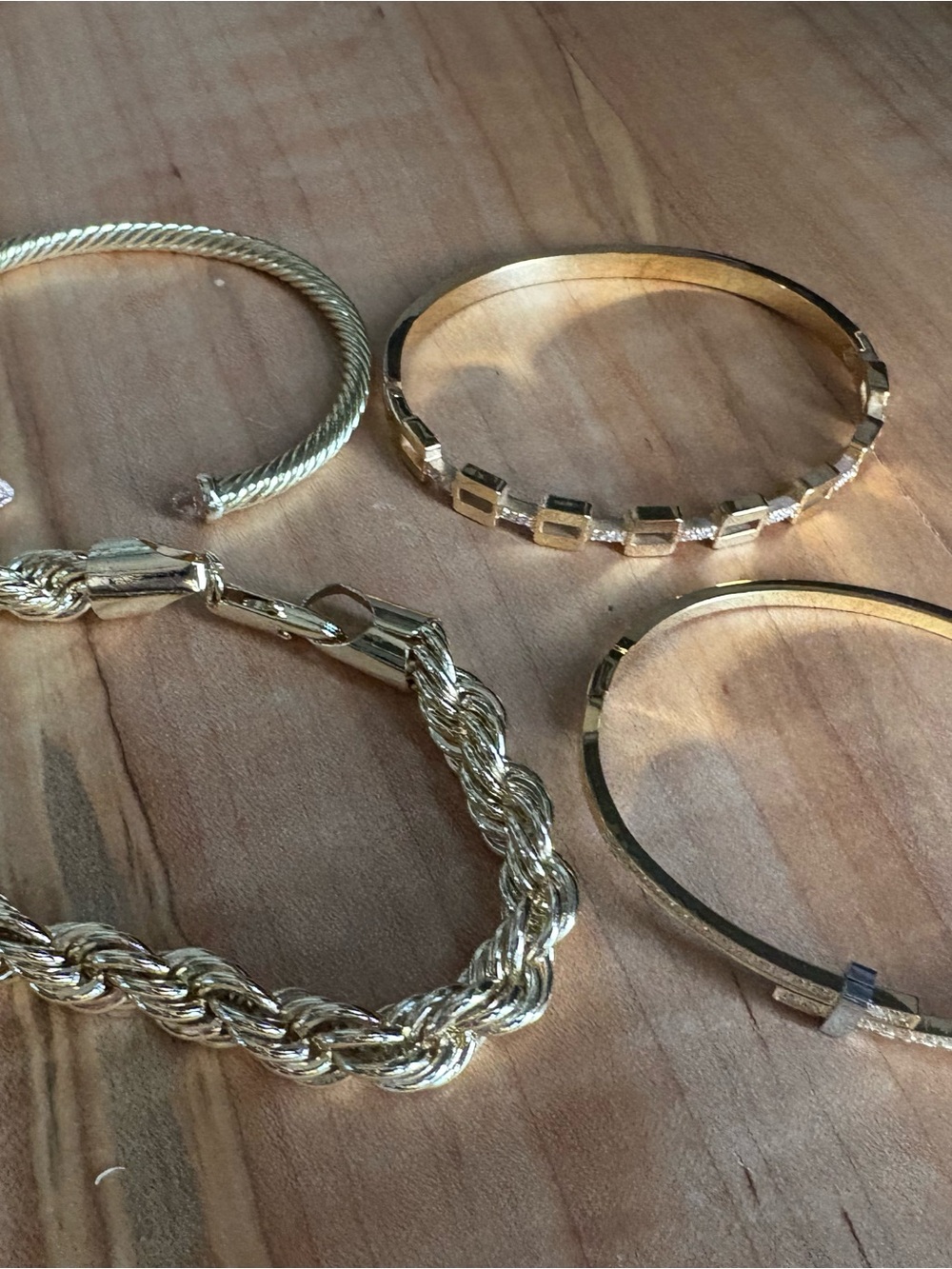 Set ot 4 Gold-Tone Women's Bracelets - Elegant Gold Bracelets